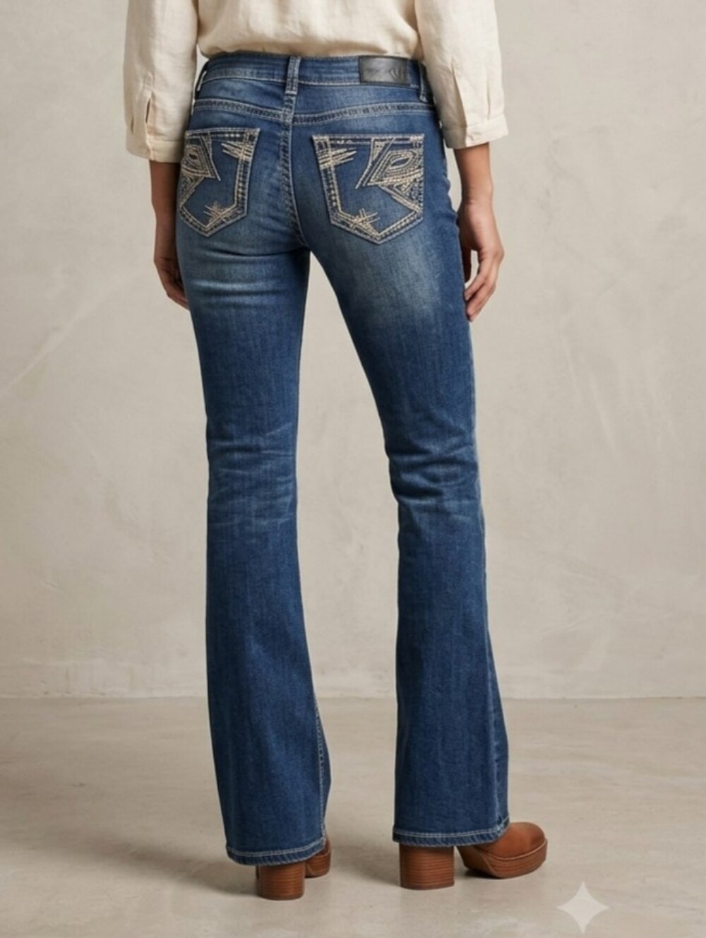 FOXY JEANS  Jeans  Y2K Gems On Frt Pockets Flare Bootcut  SZ 27